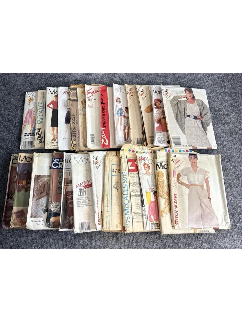 Mixed Lot 20+ Vintage Sewing Patterns Women’s Beautiful Designs 60s 70s 80s 90s